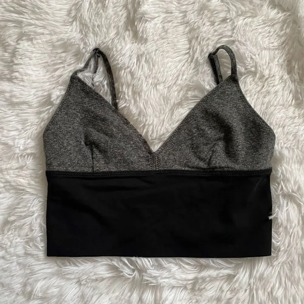 Madewell Sports Bra Womens Size XS Black Gray‎